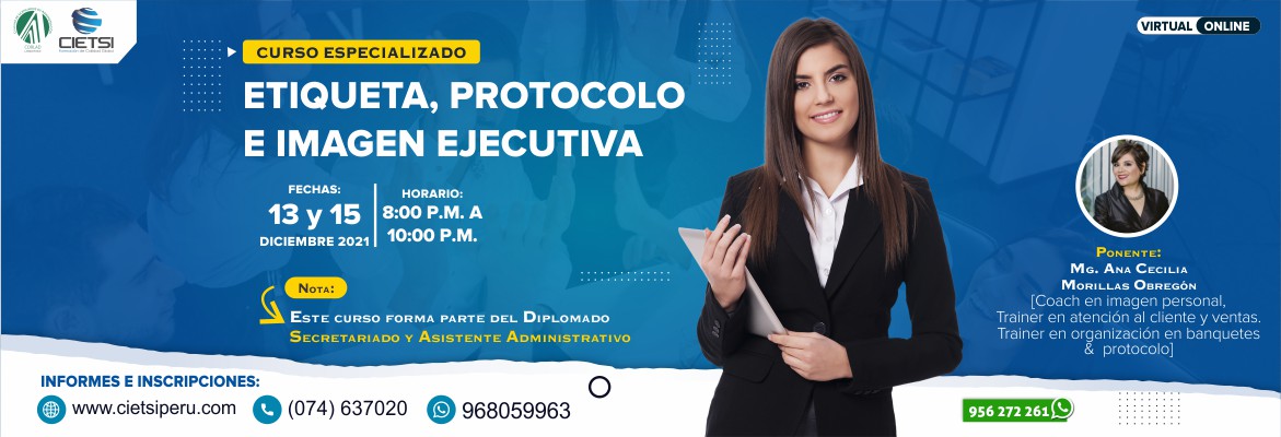 curso especializado etiqueta  protocolo e imagen ejecutiva 2021